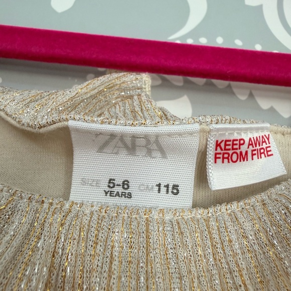 Zara Metallic Ruffle Neckline Layered Dress - Picture 4 of 4